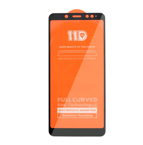 Захисне скло 11D для Samsung J4 2018 з чорною рамкою-0