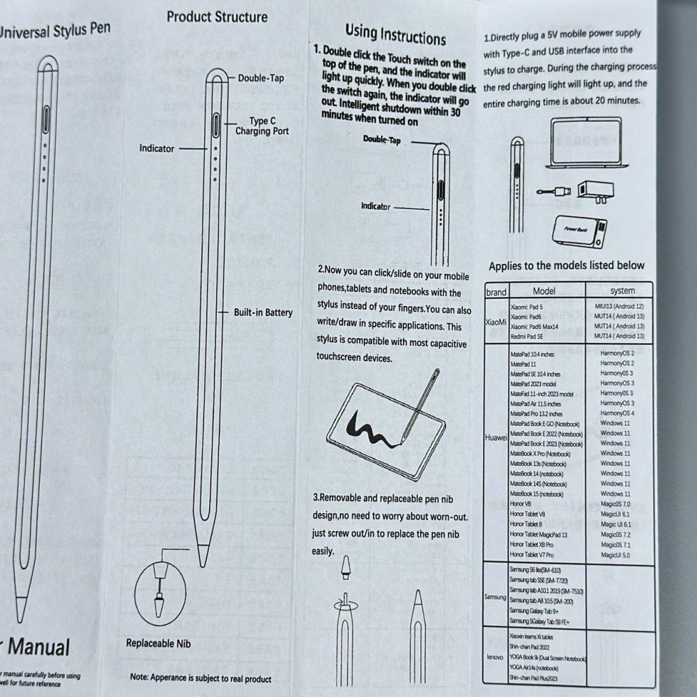 Стилус 503M Universal Pen Magnetic (1.5mm Fine tip) (Білий)-3