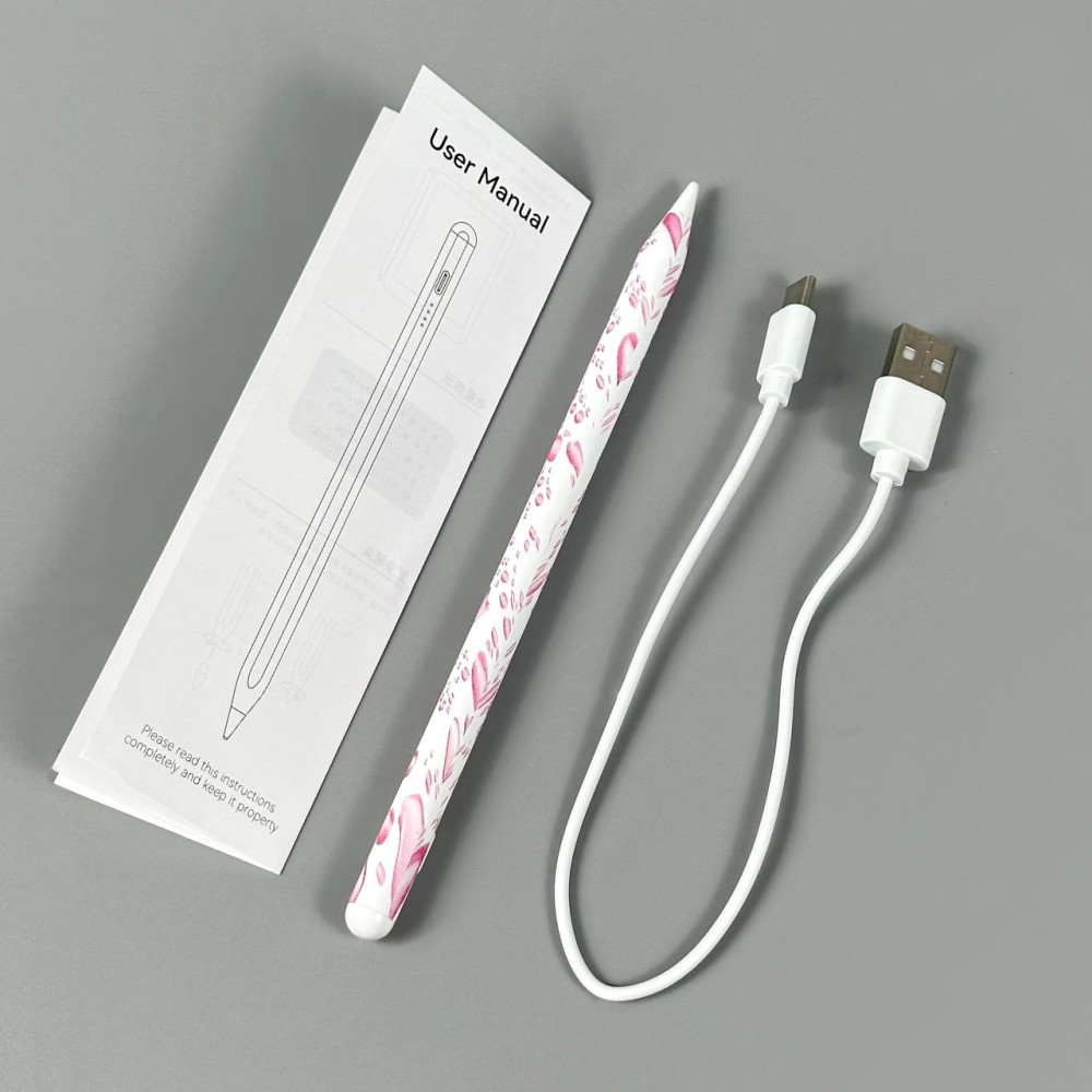 Стилус Universal Pen Magnetic (Print Buble Pink) (Біло-рожевий)-1