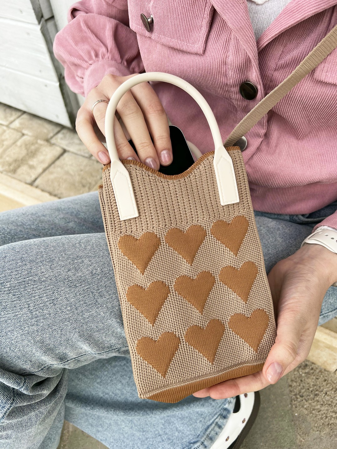 Fashion Bag Heart Brown-1