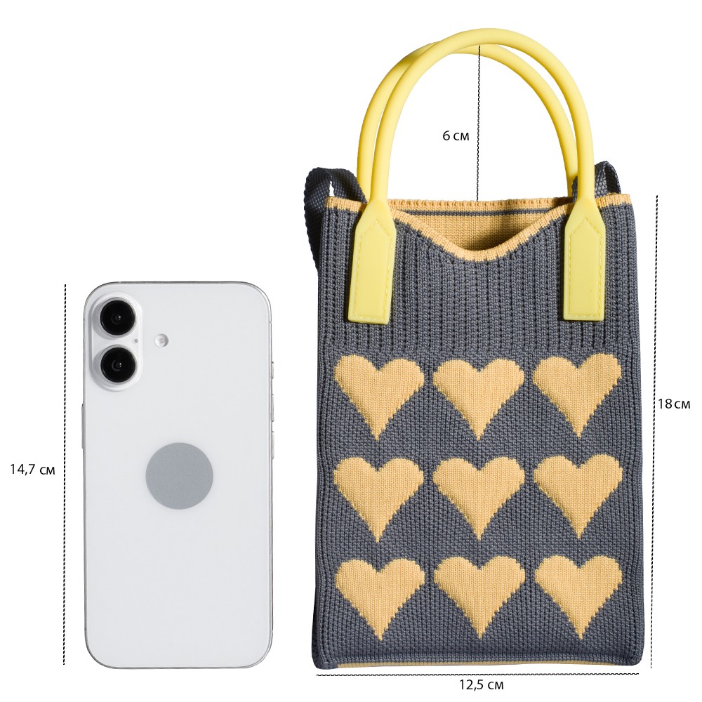 Fashion Bag Heart Grey-3