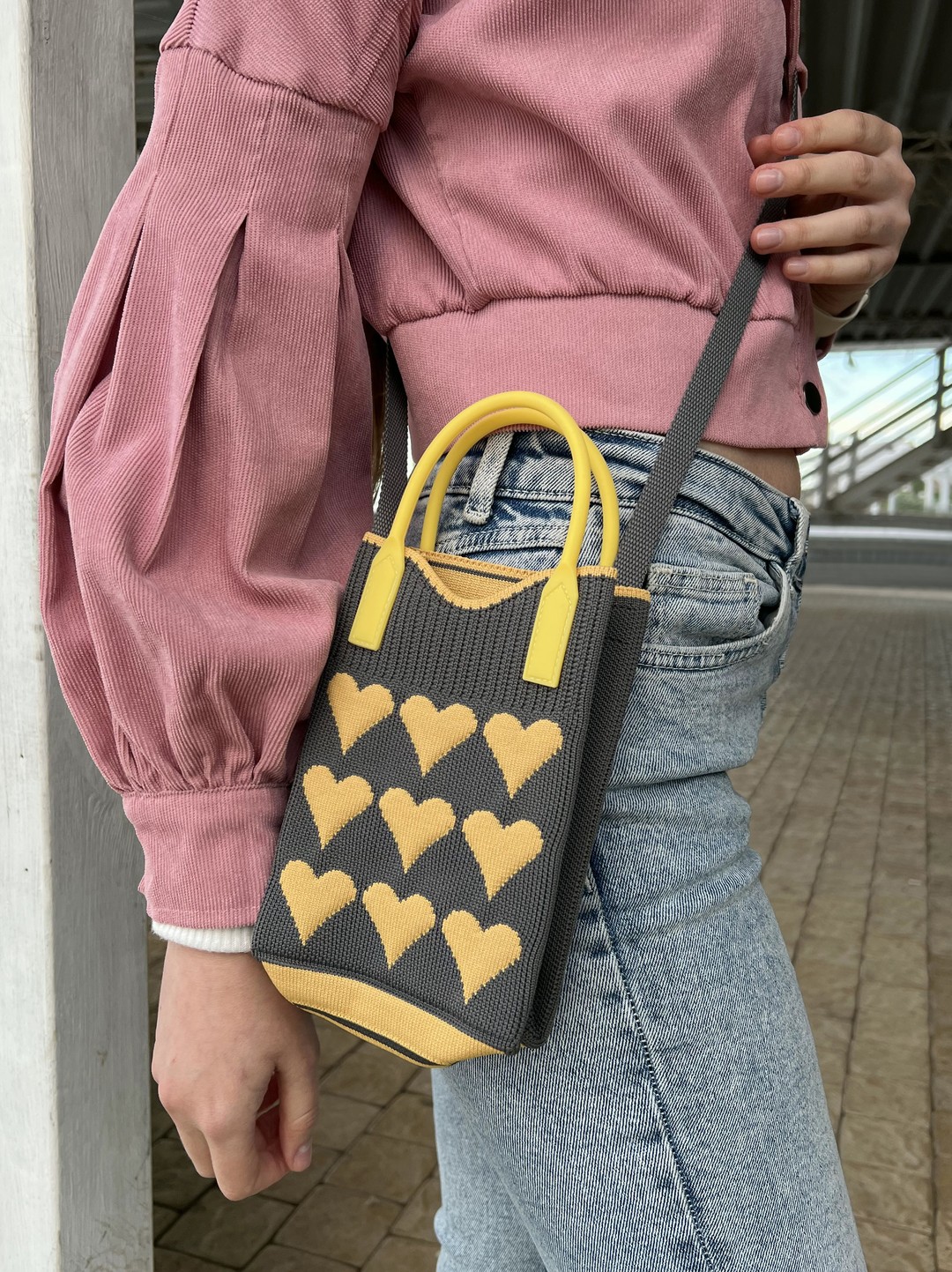Fashion Bag Heart Grey-1