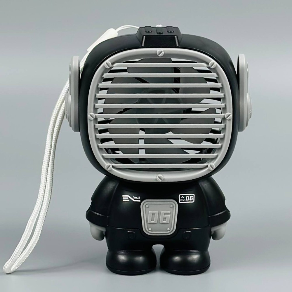 Портативний вентилятор Mini K9 Astronaut з акумулятором (3 режима, Type-C) 11.3см (Чорний)-1