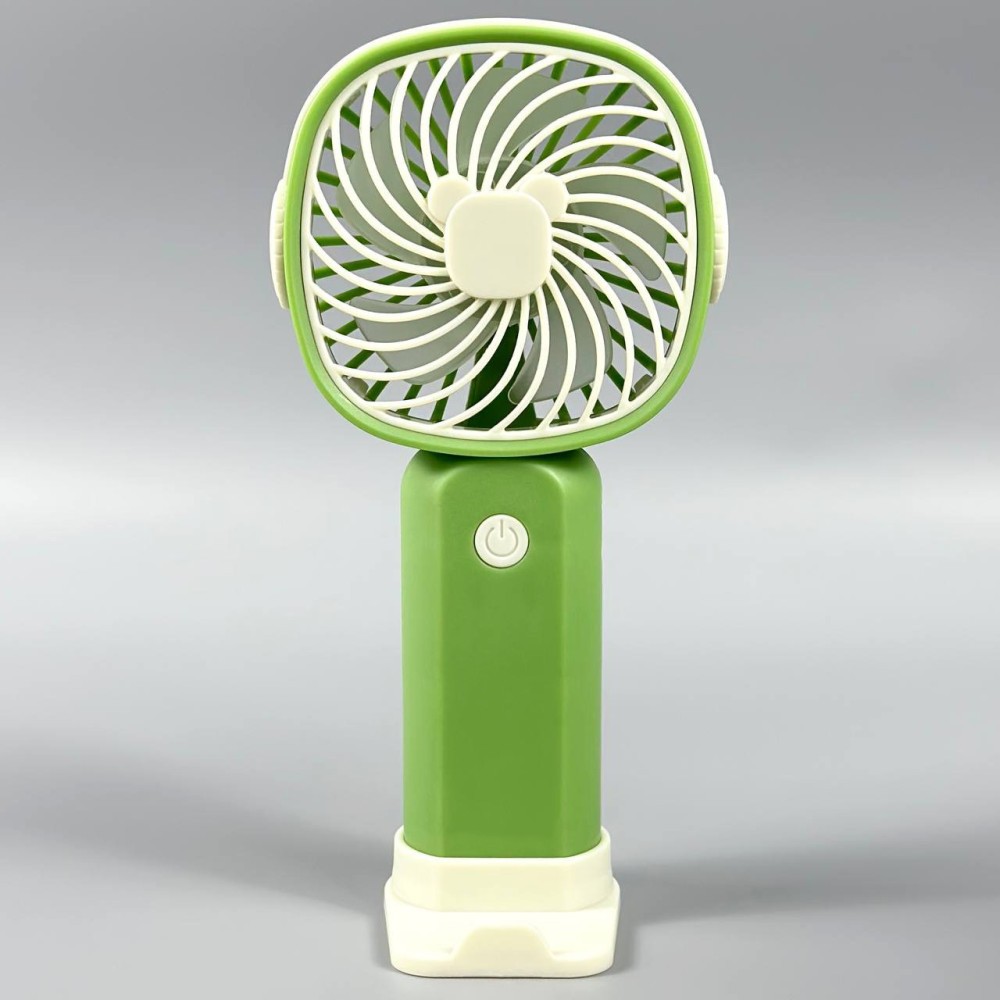 Вентилятор KLW-E8 Mini з підставкою для телефон (15 cm) (вбуд. акум.) (Зелений)-1