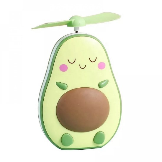 Портативний міні-вентилятор Avocado + дзеркало LED (зелений)-0