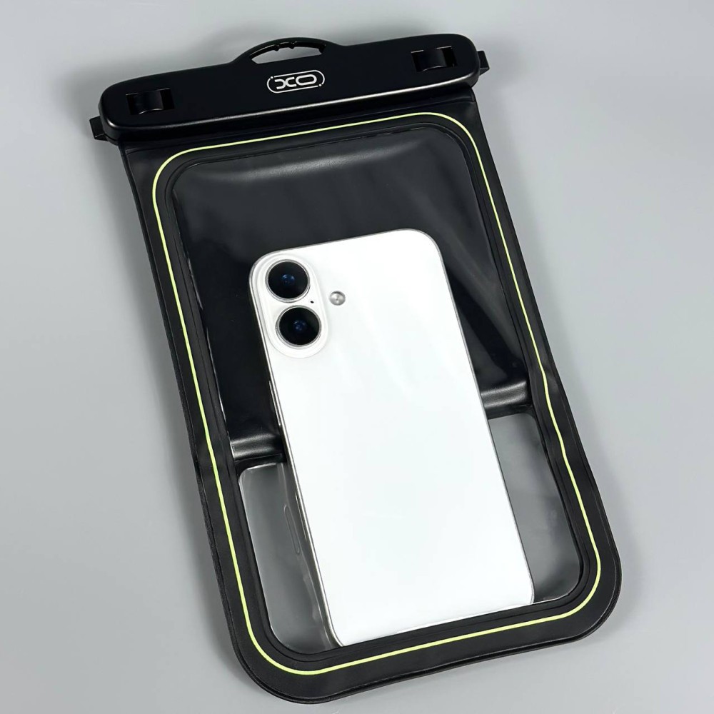 Водонепроникна сумка-чохол XO KT04 + шнурок, для мобільного телефону до 7 дюймів (Чорний)-2