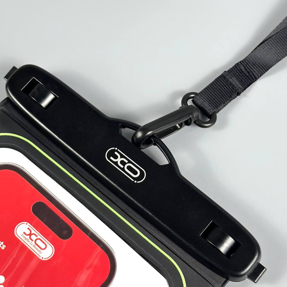 Водонепроникна сумка-чохол XO KT04 + шнурок, для мобільного телефону до 7 дюймів (Чорний)-3