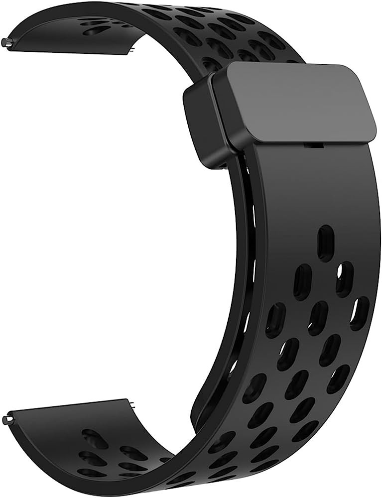 Ремінець для годинника універсальний силіконовий 22мм Sport Strap Magnet Buckle (Black)-0