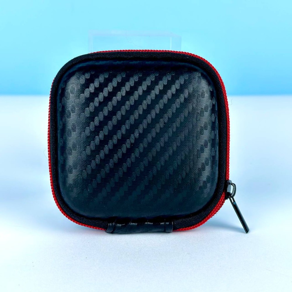 Універсальний чохол для навушників на блискавці Квадратний Carbon Smooth-0