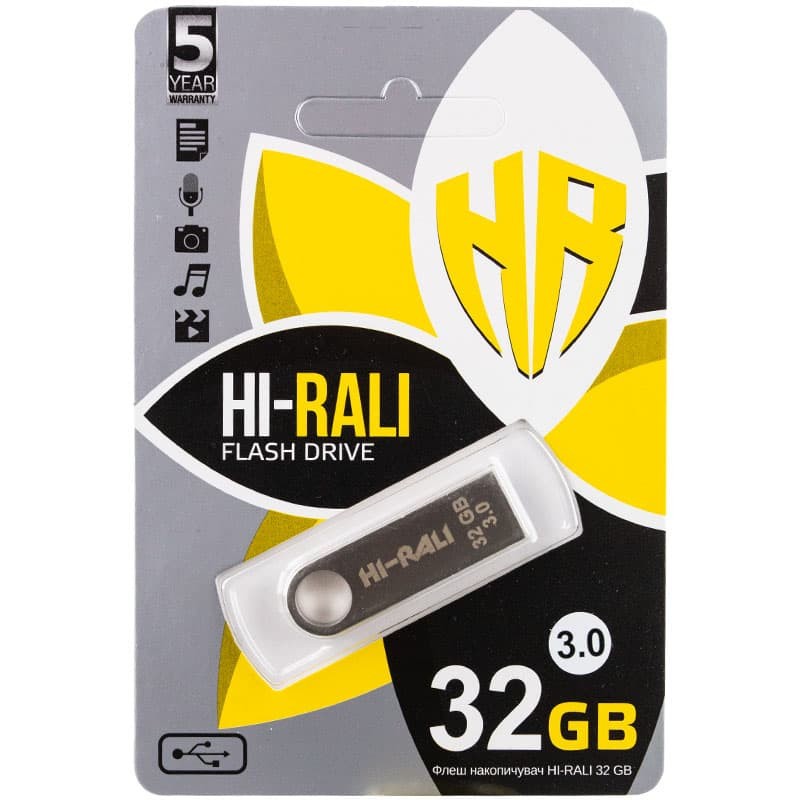 Флеш-накопичувач Hi-Rali Shuttle USB 3.0 32GB (Срібний)-0