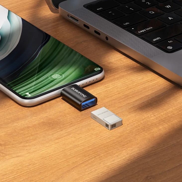 Адаптер BOROFONE BV26C Type-C male to USB female USB3.0 чорний-4