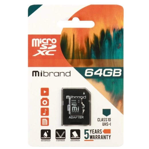 Карта пам`яти Mibrand 64GB 10 Class-0
