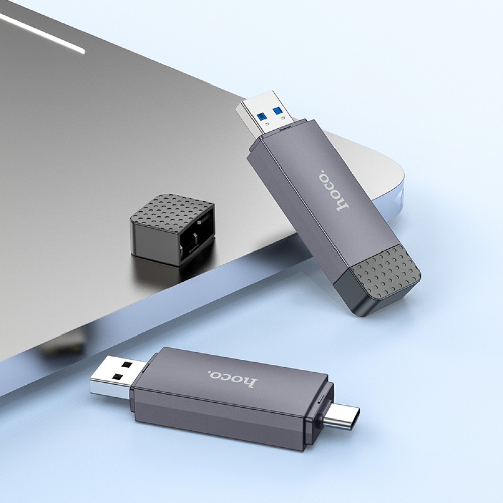 Card Reader Hoco HB45 Spirit 2-in-1 USB/Type-C 2.0 (Сірий)-2