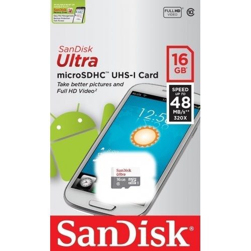 Карта пам`яті SanDisk microSDHC Ultra 16GB Class 10 80MB/s (без адаптера)-0