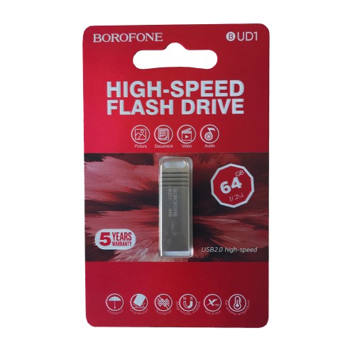 флеш USB BOROFONE BUD1 Nimble high speed  64Gb silver-0