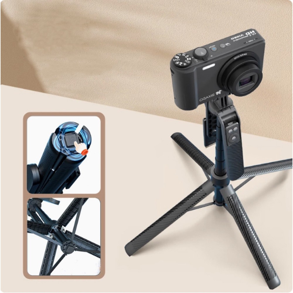 Монопод Трипод A14 Long 1.8m Bluetooth (360° Rotating Pan Tilt) (Чорний)-4