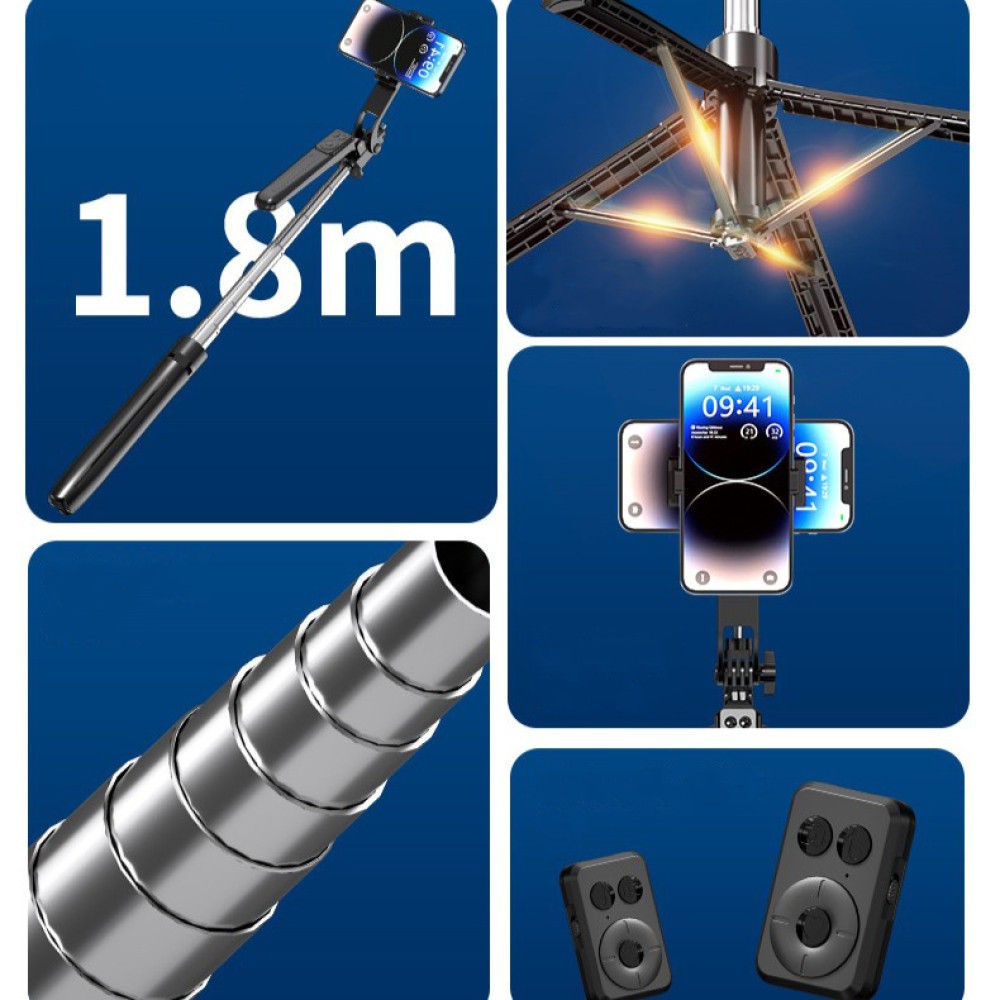 Монопод Трипод B17 Long на штативі 1.8m  (Чорний)-5