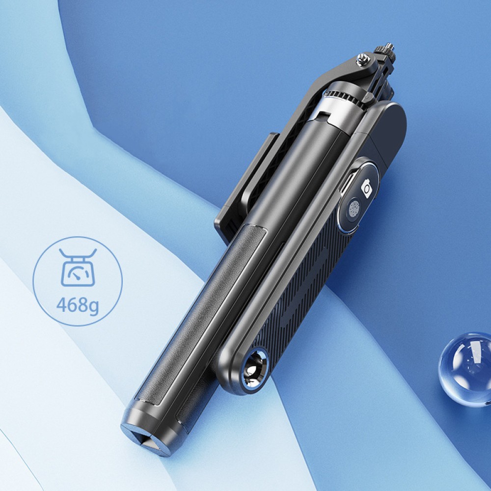 Монопод P510 Stainless Steel на штативі 1.8m Bluetooth (360° Rotating Pan Tilt) (Чорний)-4