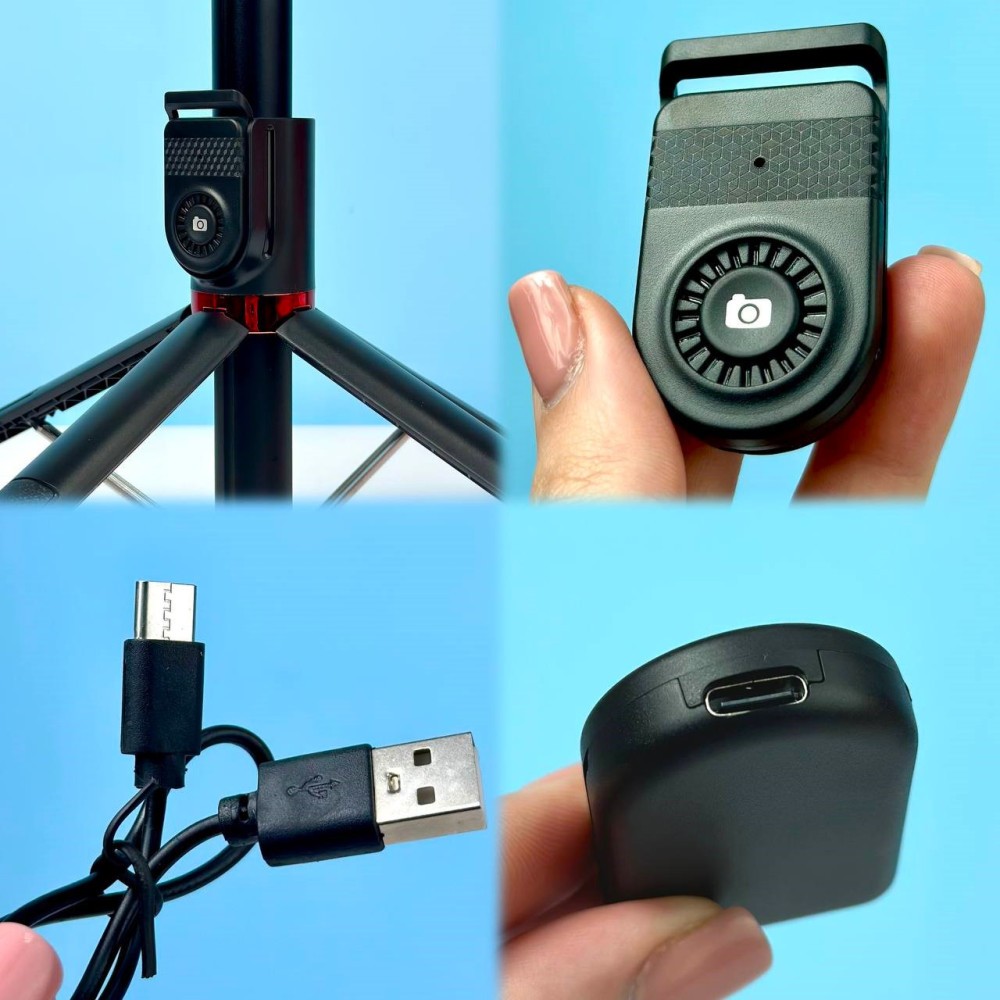 Монопод P225 Extended Version на штативі 2,2m Bluetooth (Чорний)-1