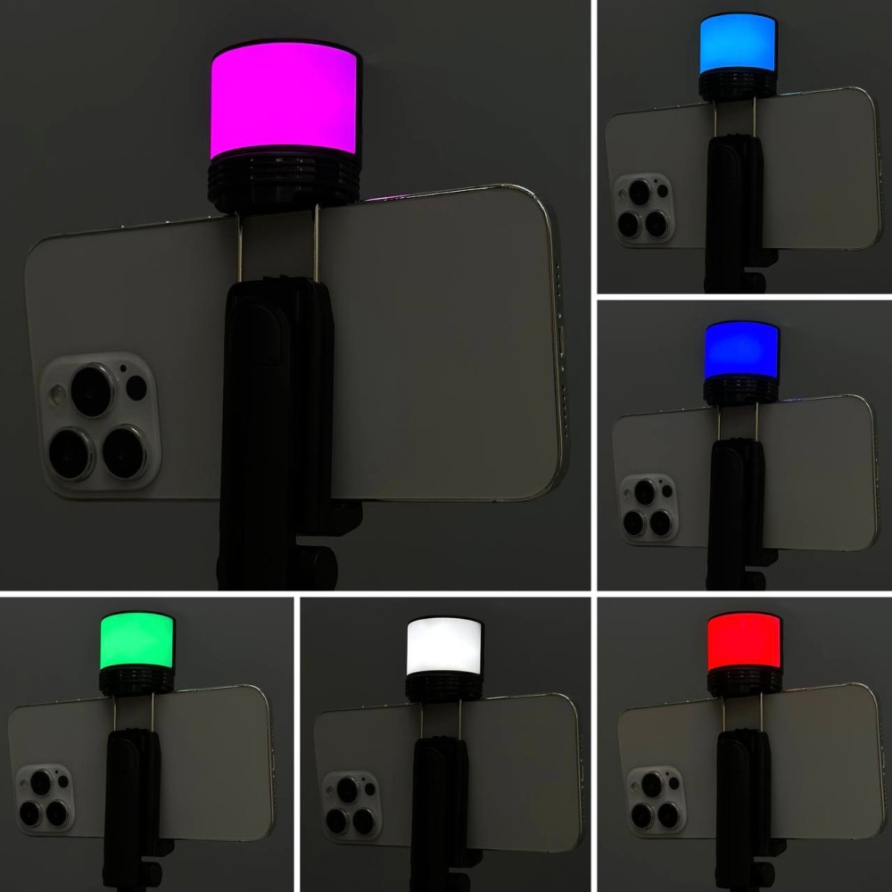 Монопод P27-D Aluminum RGB Beauty Light, Auto Pop open на штативі 159cm Bluetooth (Чорний)-1