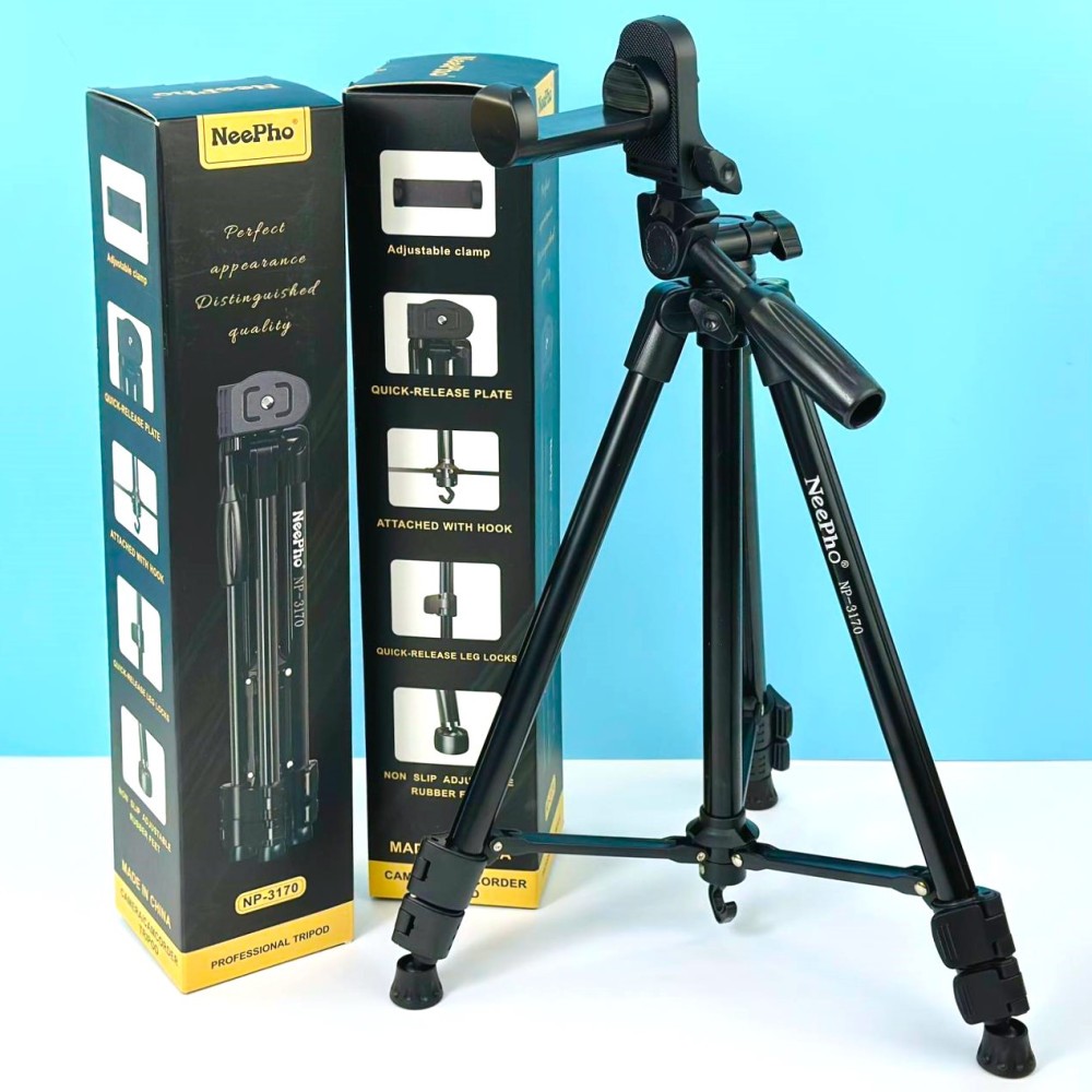 Штатив-трипод NeePho NP-3170 для камери та телефону (Чорний)-0