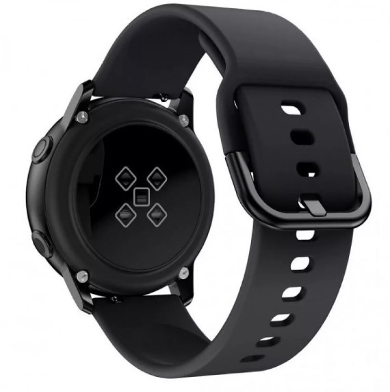 Ремінець Silicon для 20mm (мет. застібка) (Black)-0