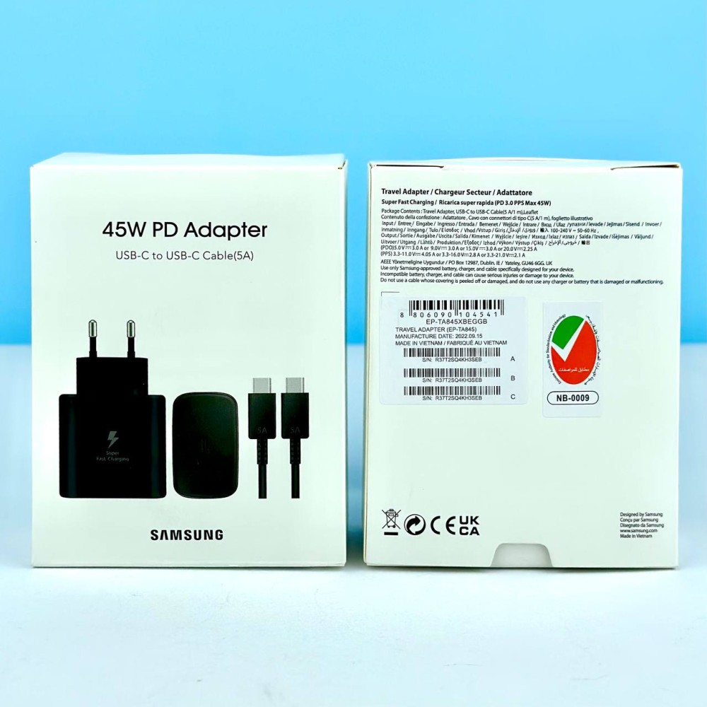 Мережевий ЗП Samsung 45W USB-C & data cabel Type -C to Type- C (Чорний)-0