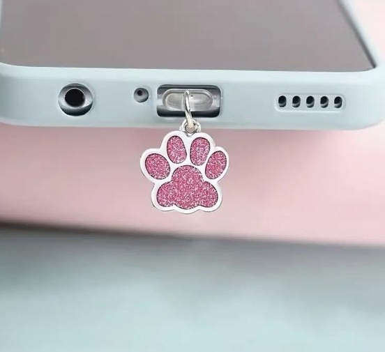 Заглушка для Micro USB лапка рожева-1