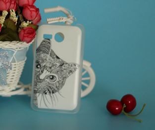 Накладка для Lenovo A316 "Кіт у засідці"  (пластик)-0