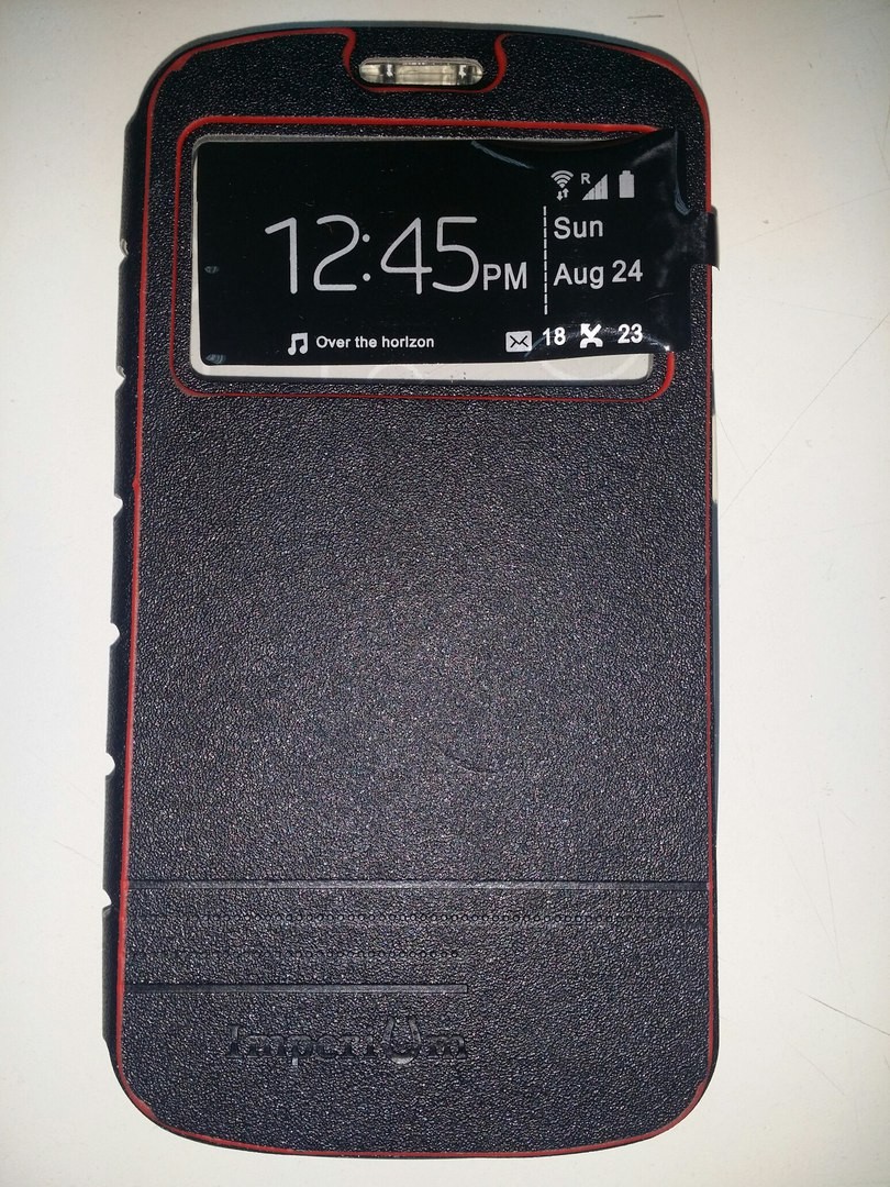 Книжка Imperium для Lenovo A388t з прихованим магнітом та вікном (чорна)-0