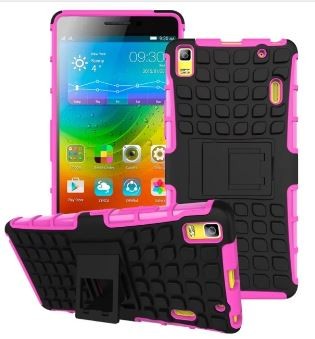 Накладка для Lenovo K3 Note A7000 "Броня" чорно-рожева-0