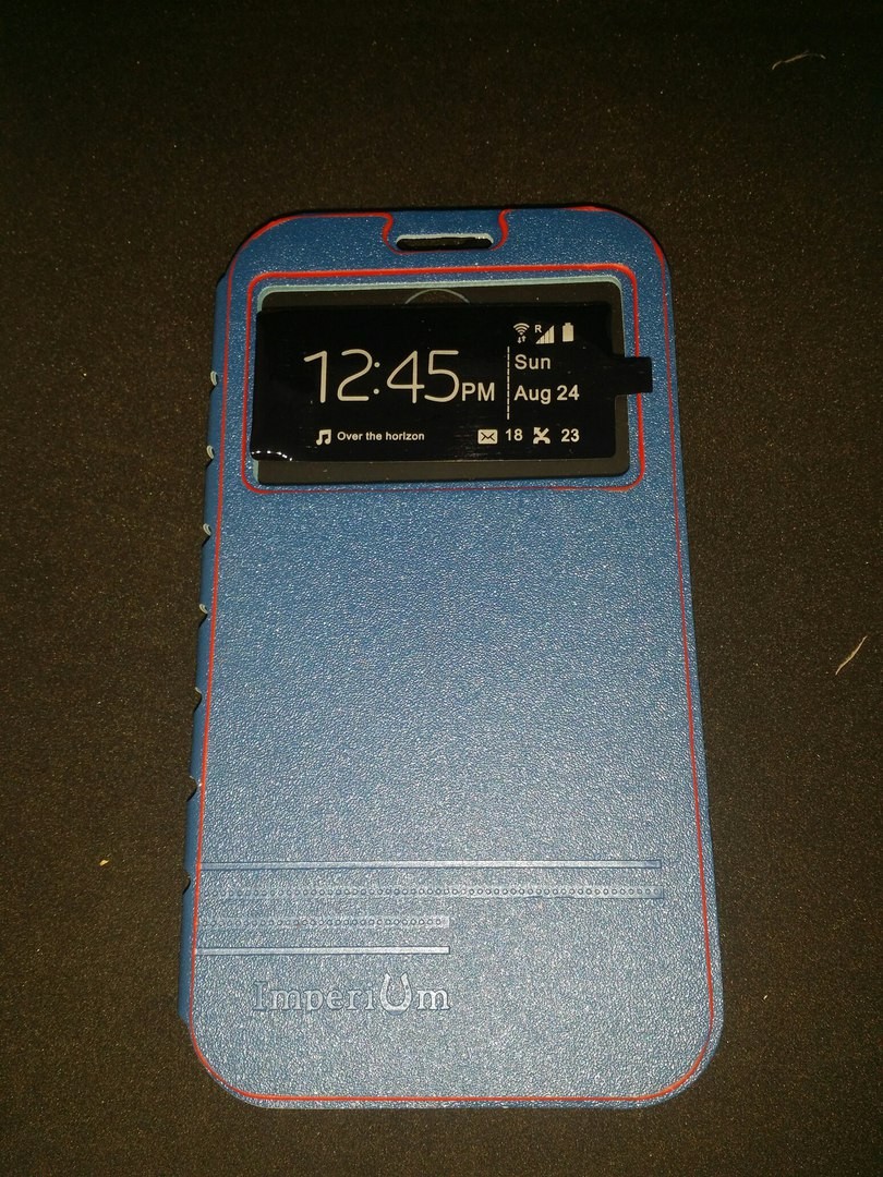 Книжка Imperium для Lenovo A850 з прихованим магнітом та вікном (блакитна)-0