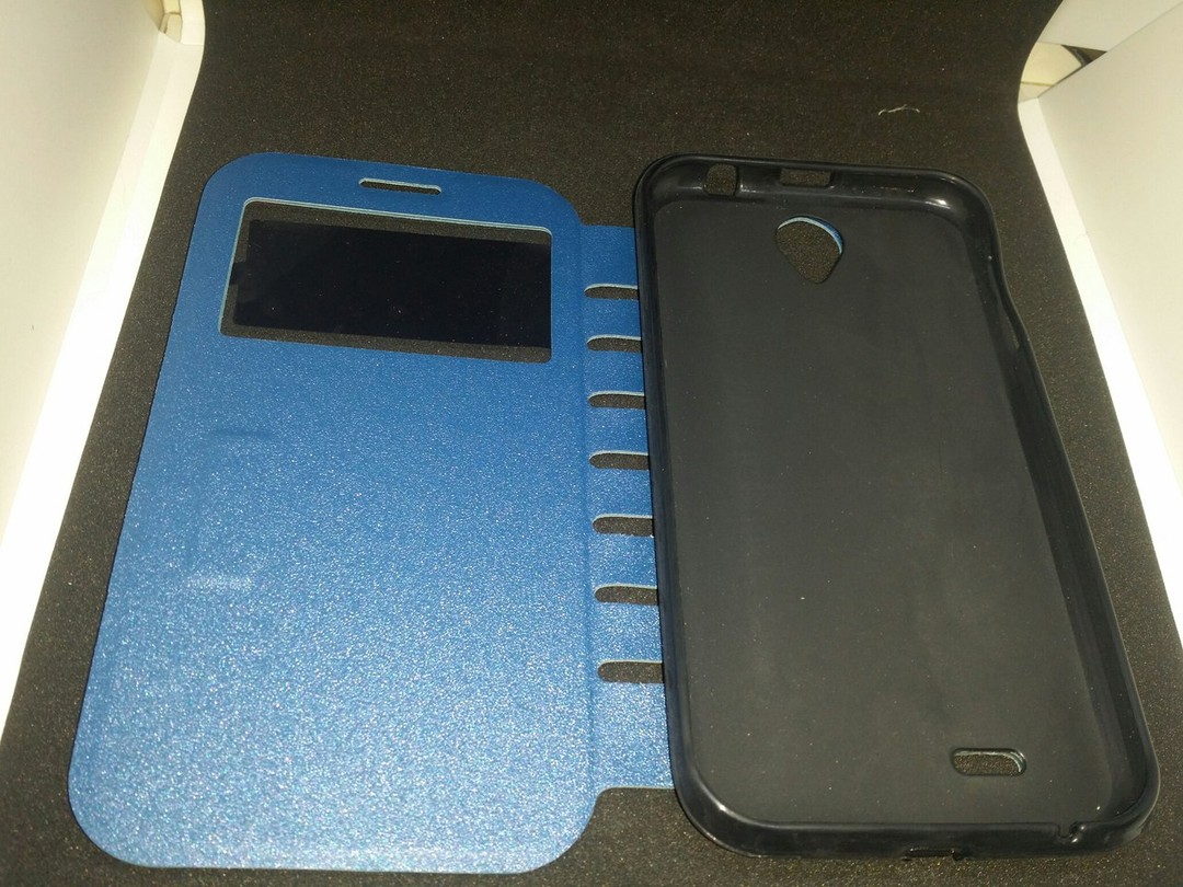 Книжка Imperium для Lenovo A850 з прихованим магнітом та вікном (блакитна)-2