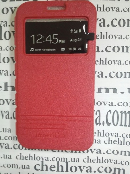 Книжка Imperium для Lenovo A859 з прихованим магнітом та окном (червона)-0