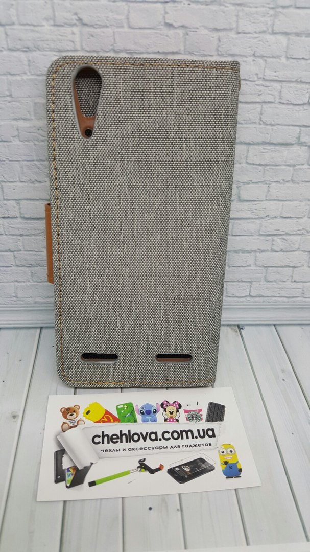 Книжка Goospery Canvas для Lenovo K3 A6000/6010 сіра-1