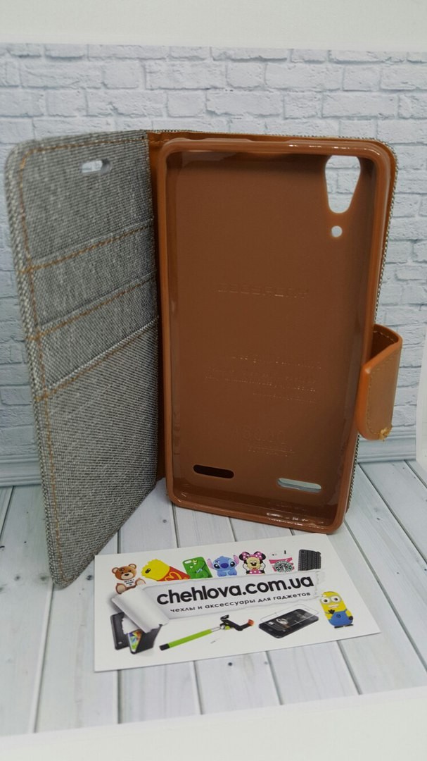 Книжка Goospery Canvas для Lenovo K3 A6000/6010 сіра-2
