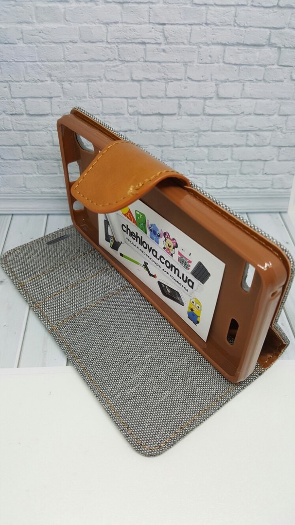 Книжка Goospery Canvas для Lenovo K3 A6000/6010 сіра-3