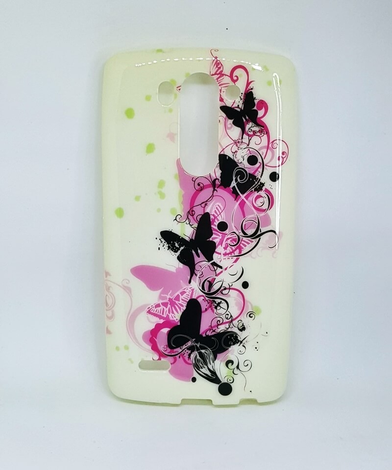 Чохол-накладка для LG G3 Mini метелики рожеві (силікон)-0