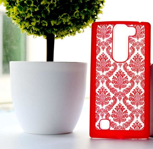 Накладка для LG Magna C90 "Пейслі матові червоні" (пластик)-0