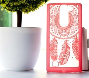 Накладка для LG Magna C90 "Ловець снів матовий рожевий" (пластик)-0