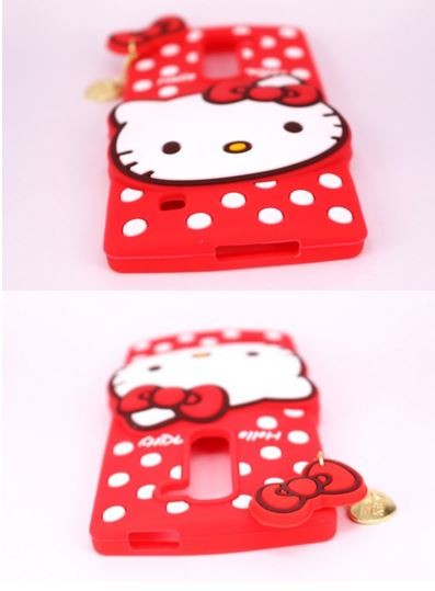 Накладка для LG Magna C90 Hello Kitty червона 3D-2