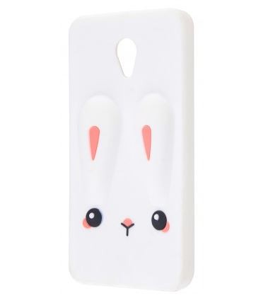 Накладка TOYS для Meizu M5 (M611) Кролик білий плаский 3D-0