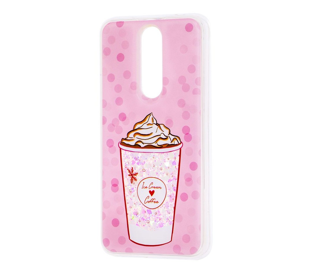 Накладка Lovely Stream для Meizu M8 (M813)  (ice cream coffee pink) (переливаєтся)-0
