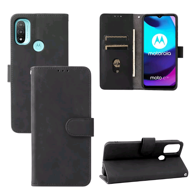 Книжка Leather Book для Motorola Moto E20/E30/E40 (Black)-0