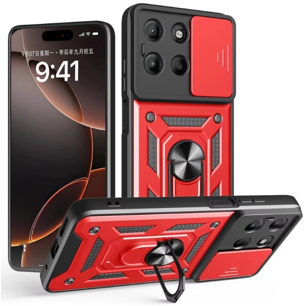 Накладка  Camshield Serge Ring для Moto Edge 60 / 60 Fusion  Червона-0