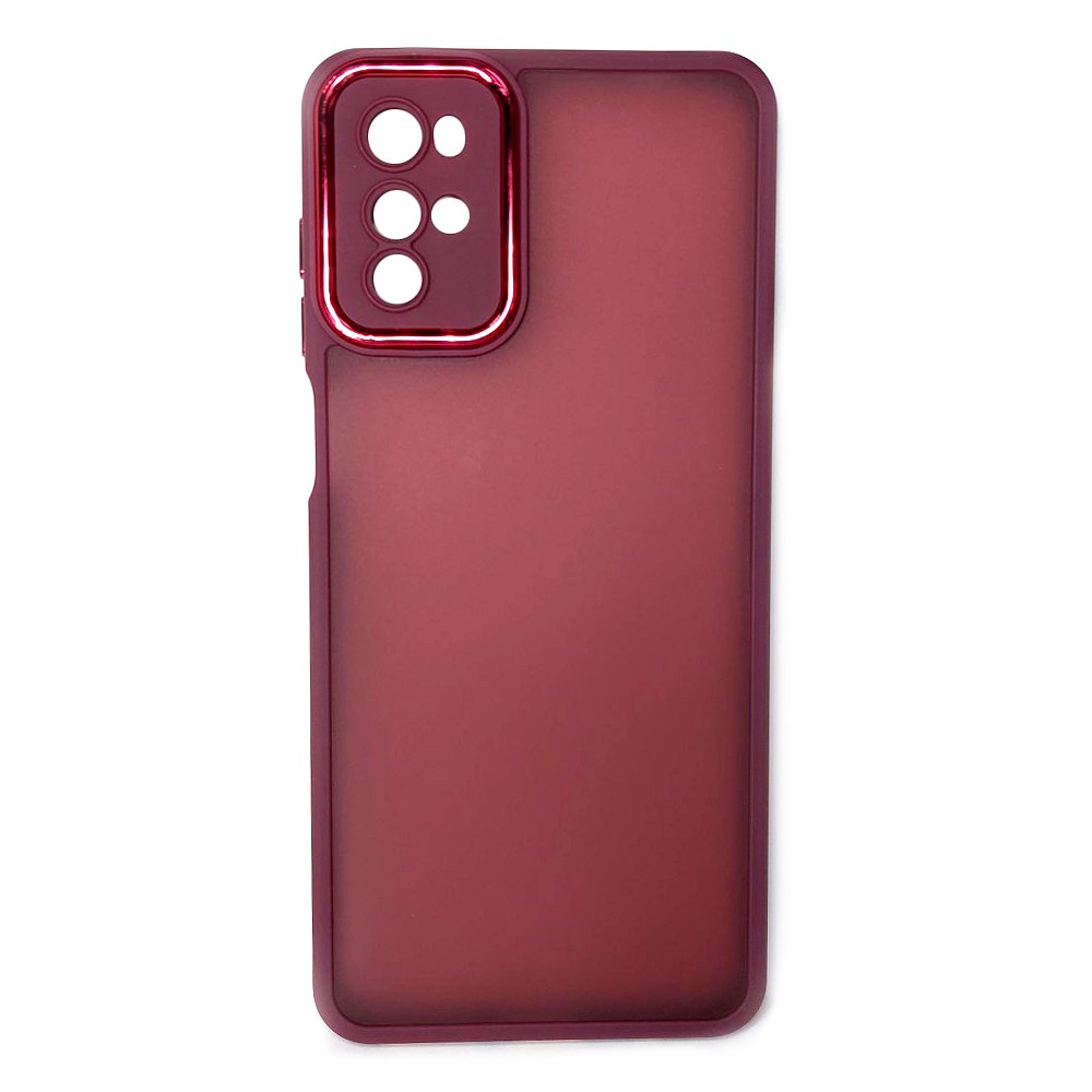 Накладка Luxury Metal Lens для MOTOROLA G22 (Марсала)-0