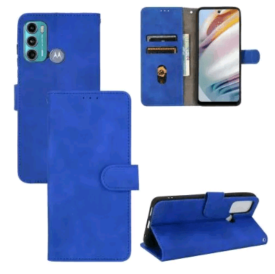 Книжка Leather Book для Motorola Moto G60 (Blue)-0