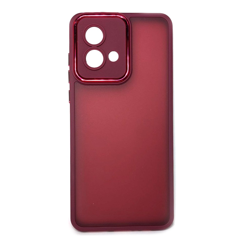Накладка Luxury Metal Lens для MOTOROLA G84 (Марсала)-1