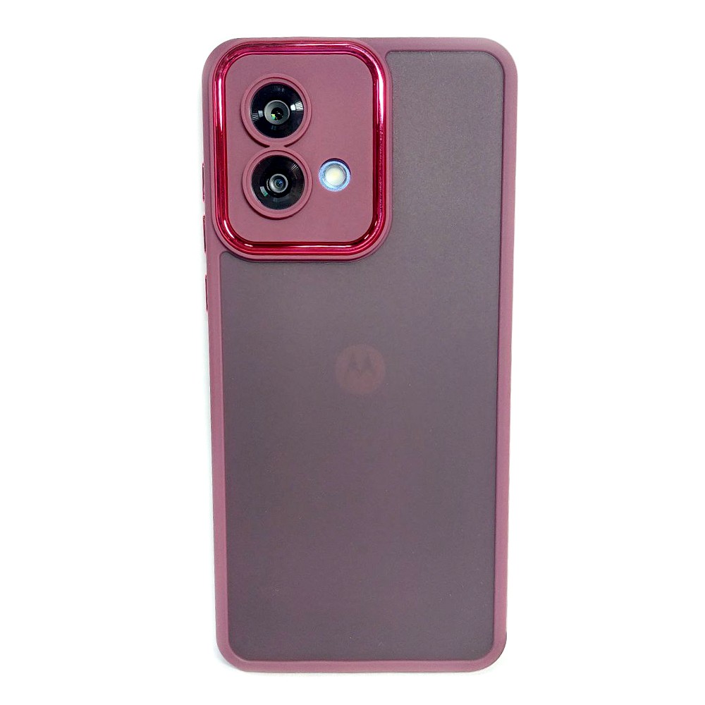 Накладка Luxury Metal Lens для MOTOROLA G84 (Марсала)-0