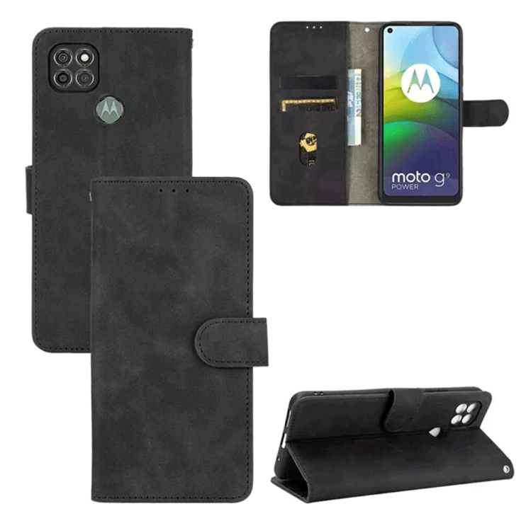 Книжка Leather Book для Motorola Moto G9 Power (Black)-0